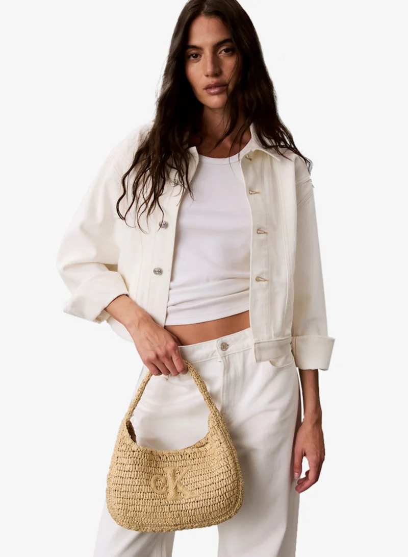 CALVIN KLEIN Raffia Small Shoulder Bag